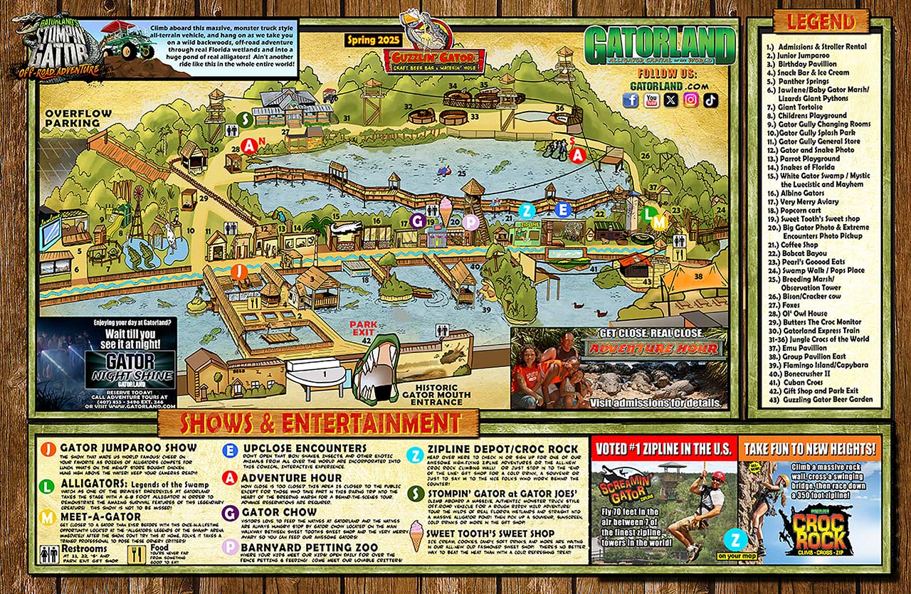 Gatorland Park Map May 2025