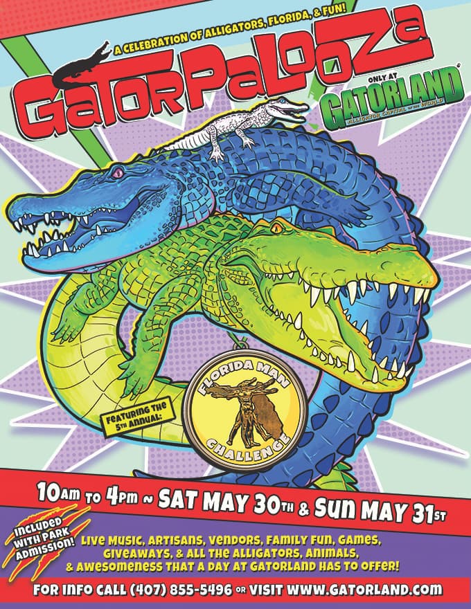 GATORPALOOZA Event at Gatorland Poster 2026 May 30 and 31