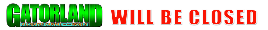 Gatorland will be closed